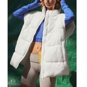 Free People Movement In A Bubble Puffer White Vest Jacket Oversized Large